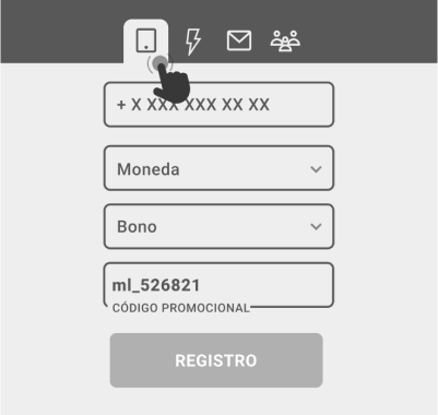 Registro con teléfono Registro con teléfono