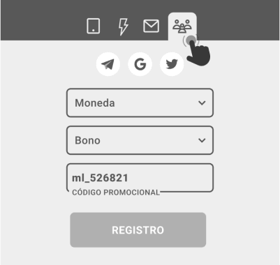 Registro con redes sociales Registro con redes sociales